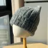 Nuevo Gorro de Punto Casual para Mujer, Forrado de Felpa y Engrosado, Versátil Gorro de Lana, Gorro de Punto para Cabeza Grande, Gorro Cálido para Protección de Orejas en Frío