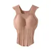 Chaleco Pequeño Cálido Esponjoso Hidratante para la Piel de Otoño e Invierno con Almohadillas en el Pecho Parte Superior de Punto de Lana Acanalada Chaleco de Cuello Cuadrado Chaleco para Mujer