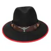 Chapéu Xizang Europeu e Americano Transfronteiriço Outono e Inverno Novo Chapéu de Cowboy Xizang Feminino Chapéu para Homens e Mulheres Acessórios de Chapéu com Cabeça de Touro para Exterior