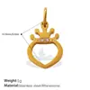 Novo Estilo Doce e Fofo Europeu e Americano DIY Pingente de Estrela, Lua e Coração com Diamante Aço Inoxidável Banhado a Ouro 18K Acessórios Criativos