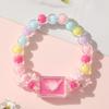 Pulsera de Caricatura Melocotón Degradado para Niñas Pulsera Princesa Color Jalea Linda Pulsera de Cuentas para Niños Joyería al Mayoreo