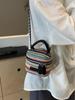 Bolsa Cuadrada Pequeña Tejida con Paja Mini 2026 para Mujer, Bolso de Hombro de Verano con Cadena y Bloques de Color, Bolso Cruzado Pequeño Tejido Bohemio