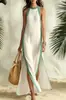 Vestido Casual de Mujer sin Mangas Estilo Europeo y Americano con Rayas, Exportación a Amazon, Vacaciones, Sitio Independiente Transfronterizo 2026, Diseño con Abertura