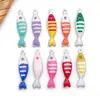 10 Tipos de Colgantes Mini de Vida Marina con Goteo de Aceite Esmaltado Estrella de Mar Pulpo Colgantes Hechos a Mano DIY Pendientes Collares Amuletos
