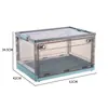 Caja de Almacenamiento Transparente Plegable de Plástico para el Hogar Extra Grande Caja de Almacenamiento para Juguetes Ropa Caja de Almacenamiento para Snacks con Ruedas