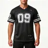 Roupas Masculinas Transfronteiriças Verão Masculino Manga Curta Europeu e Americano Tamanho Grande Tecido Pique Gola V Secagem Rápida Camiseta Masculina Treinamento Esportivo Uniforme de Basquete