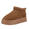 Botas de Neve com Solado Grosso Femininas 2026 Novo Estilo Inverno Plus Veludo Espessado Couro e Pele Integrados Botas de Algodão Antiderrapante Nordeste Grandes Sapatos de Algodão