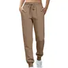 Calças Esportivas Femininas para Exportação, Calças Jogger de Lã Outono e Inverno, Calças Longas para Corrida, Calças da Moda com Cintura Elástica Slim-Fit Venda por Atacado