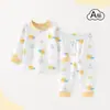 Conjunto de Top de Manga Larga y Pantalones de Otoño para Niños Ropa Interior Separada Infantil Algodón Puro Pijamas de Bebé Ropa de Casa de Manga Larga para Niñas de Primavera y Otoño