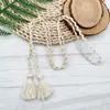 Cuerda de cintura con borla de cuentas, Borla de algodón de doble punta, Borla para ropa, Borla colgante para bolso, Accesorio de borla hecho a mano