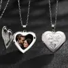 Collar de Acero Inoxidable 316L con Forma de Corazón de Moda, Caja para Fotos que se Puede Abrir, Caja de Regalo con Foto por Transferencia de Calor, Colgante con Forma de Corazón para Mujer