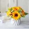 Flores plantas de simulación arte floral bonsái pequeño adornos para el hogar interior set decoración escritorio oficina sala de estar flores artificiales flores secas ramo