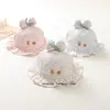 Gorro de Bebé Estilo Delgado para Primavera y Otoño para Niñas, Sombrero de Sol Estilo Princesa Floral con Lazo y Volantes, Dulce Gorro de Pescador