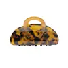 Pinça de Ácido Acético Coreana, Pinça com Estampa de Leopardo Escuro, Pinça Grande Elegante e Simples, Presilha para Cabelo da Nuca, Presilha Tubarão