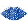 Capa Vermelha Personalizada de Fábrica para o Dia da Independência com Padrão Vermelho e Azul Impresso, Capa com Capuz com Estrelas e Cordão