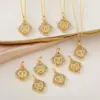 Distrito Lu Europeo y Americano Transfronterizo Retro Circonita Hexágono 26 Letras Inglesas Colgante Luz Lujo Versátil Accesorios de Collar