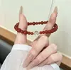 Pulseira para casal de aniversário e melhor amigo, apresentando cristal branco natural, ágata vermelha e obsidiana negra, um acessório versátil para o dia a dia