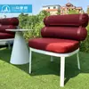 Mesa y Silla de Metal para Jardín Exterior, Patio, Balcón, Terraza, Mesa de Café Impermeable y a Prueba de Sol, Combinación de Sillón Reclinable