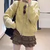 Cardigan de Punto Grueso Chic Estilo Coreano Cuello Redondo Cremallera para Mujer 2026 Otoño/Invierno Nuevo Abrigo Suéter Moda