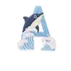 Suministro Transfronterizo de Parches Bordados de Ballena Linda de Dibujos Animados y Ola con Letras Inglesas, Parches Azules de Ola para Ropa
