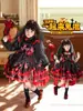 Fantasia Infantil de Halloween Lolita Meninas Vestido de Princesa Fantasia Cosplay de Vampiro Vestido de Festa de Aniversário para Menininha