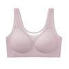 Ropa Íntima sin Costuras para Mujer, Talla Grande, Fina, Senos Grandes, Fresca, Transpirable, Tiras de Gel, Sujetador Chaleco de Soporte Suave