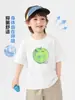 Camiseta de Manga Curta de Algodão Puro para Meninos Europeus Verão 2026 Nova Roupa Infantil Top de Verão para Crianças Pequenas