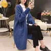 Cárdigan Suéter de Longitud Media para Mujer Otoño e Invierno 2026 Nuevo Estilo Coreano Ropa Exterior Holgada y Elegante Estilo Perezoso Chaqueta Suéter Tejida
