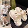 Zuecos Retro Antideslizantes de Punta a Punta con Suela Gruesa para Mujer 2025 Verano Ropa Exterior Nueva Moda Versátiles Sandalias y Pantuflas de Gama Alta