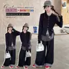 Conjunto de dos piezas de otoño para niña con top colorido de botones, nuevo y elegante conjunto de dos piezas de mezclilla con retazos a cuadros estilo coreano 2026
