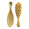 Peine de Masaje Multi-Diente de Seda Dorada y Sándalo Verde para Despejar los Meridianos de la Cabeza, Peine de Madera Gua Sha de Dientes Anchos Facial para Cuidado del Cabello y Cojín de Aire