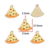 Colgante de aleación de esmalte de dibujos animados para pulsera, collar, llavero, hamburguesa, pizza, pastel, postre, comida W846