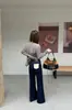 Proporciones favorecedoras~ Elástico en cuatro direcciones, aptos para petite, jeans acampanados de nueve puntos, adelgazantes, algodón de Xinjiang, pantalones vaqueros ligeramente acampanados negros y grises para mujer