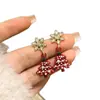 Pendientes de Árbol de Navidad con Copo de Nieve de Diamante Incrustado en Aguja de Plata y Borla de Perla, Pendientes de Botón de Lujo Ligero de Moda de Gama Alta, Accesorios para Orejas Elegantes y Exquisitos