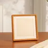 Moldura de Foto Quadrada Mini Fofa com Cantos Arredondados, Estrutura Vazia para Caligrafia e Pintura de Mesa, Moldura de Madeira Maciça para Pendurar na Parede