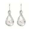 Conjunto de Joias de Pérola Simulada com Corrente Clavicular de Diamante para Mãe Dia das Mães Joias de Casamento Colar e Brincos Conjunto de Três Peças