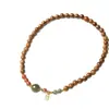 Pulseira Duplo Círculo de Jade Hetian 6mm com Pingente da Sorte de Ágata Vermelha do Sul Transparente like Ice Contas de Oração de Casal Estilo Chinês Novo