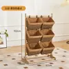Estantería de Almacenamiento de Madera Maciza Gabinete de Almacenamiento para Snacks Estantería para Almacenamiento de Artículos Varios para Dormitorio Sala de Estar Estantería de Exhibición de Piso de Múltiples Capas