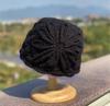 Gorro de punto de lana cálido y combinable con todo, estilo japonés, de doble capa, hecho a mano, para mujer, otoño e invierno, estilo coreano, con puntera