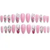 Unhas Portáteis Novas Transfronteiriças Doce e Gentil Flores de Amor Pintadas Manicure Listras Rosas Unhas Portáteis Atacado