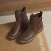 Botas Martin Talla Grande para Mujer Estilo Británico Otoño/Invierno 2022 Nuevas Botas Cortas para Madres Hebilla de Cinturón Cómodas Botas de Cuero para Mujer