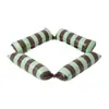 Tumbona flotante inflable transfronteriza, cama flotante plegable para exteriores, tumbona flotante de cuatro tubos a rayas con respaldo de malla, cama flotante para agua
