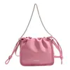 Moda Coreana Versátil Bolso de Mujer Cadena Bolso Cubo 2026 Primavera Nuevo Estilo Plisado Nicho Elegante Bolso de Hombro Cruzado