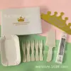 Talheres Descartáveis para Bolo de Aniversário, Garfo e Prato Utensílios de Mesa Caixa de Presente Conjunto de Utensílios de Mesa para Bolo de Aniversário Caixa Prato de Jantar Biodegradável Aniversário