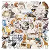 50 Piezas de Pegatinas de Animales Medievales con Citas, Pegatinas Decorativas Retro Impermeables Autoadhesivas para Maletas y Coches