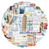 50 Adesivos de Grafite de Viagem Europeia para Copo d'Água, Computador, Celular, Adesivos Decorativos à Prova d'Água, Adesivos Criativos de Viagem, Atacado