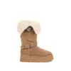 Botas de nieve largas grises de suela gruesa para mujer, modelo nuevo de invierno 2026, para personas menudas, que aumentan la altura, forradas de felpa, engrosadas, cálidas, adecuadas para el Noreste