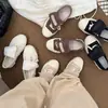 Estilo Coreano~Diseño de Parches de Lino con Tapa Abatible, Transpirables, de Encaje para Uso Diario, Suela Plana, Zapatillas Casuales de Moda Retro, Zapatos Blancos