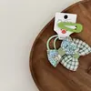 Nuevo clip para el pelo de niño con lazo de cuadros florales, conjunto de diadema, horquilla para bebé, pinza lateral, pinza BB, liga