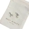 Pendientes de Plata de Ley S925 Suaves Bicolor con Perla Swarovski Pequeños Pinzas de Cereza Estilo Cotidiano Pendientes de Nicho para Mujer